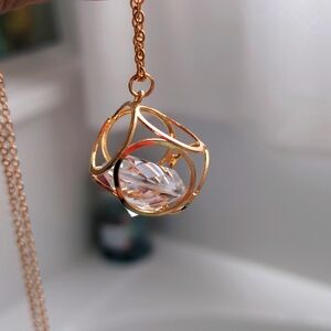 Long golden necklace